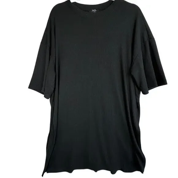 Dressed In Lala Malone Ribbed Biker Top in Black Women Medium $92 MSRP - Picture 3 of 6